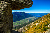 Blick auf Valtellina am Comer See, Lombardei, Italien