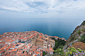 Blick aus dem Felsen von Cefalu, Europa, Italien, Sizilien Region, Palermo Bezirk, Cefalù Stadt