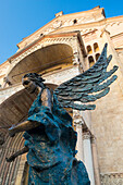 Verona, Italy, Europe, Statue of an Angel in front of the Verona Cathedral or Cattedrale Santa Maria Matricolare