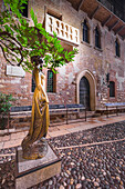 Verona, Veneto, Italy, House of Juliet by night