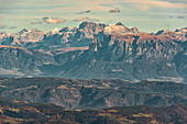 Italy, Trentino Alto Adige, Santner Mount view from Luco peak, in the background you see Piz Boè, tofana de Rozes, Tofana di Mezzo, Tofana de Dentro