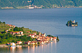 Europe, Italy, Lombardy, The town of Carzano in the center of Lake Iseo in Lombardy