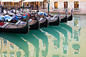 Europe, Italy, Veneto, Parking for gondolas, Sestriere San Marco, Venice