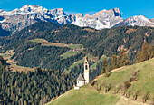 Europe, Italy, South Tyrol, St, Barbara chapel, Tolpei, La Valle, Val Badia, Dolomites