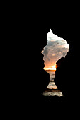 View of the sunset sky from a sea cave Praia Dos Tres Irmaos Portimao Algarve Portugal Europe