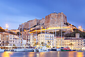 Zitadelle und Hafen in Bonifacio, Südkorsika, Korsika, Südfrankreich, Frankreich, Südeuropa, Europa