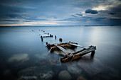 Remains of a wooden jetty, Svendborg, Tasinge, Baltic Sea, Funen, Denmark
