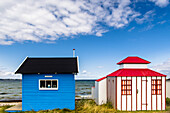 Beach huts on Vester Beach, Aeroskobing, Isle of Aero, Denmark