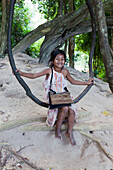 cambodian girl on the grounds of Bantasrei temple, Angkor Wat, Sieam Reap, Cambodia