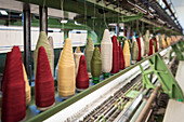 thread, yarn at machinge, weaving mill, Vorarlberg, Austria