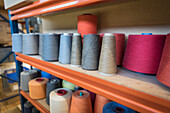 thread, yarn in stock, weaving mill, Vorarlberg, Austria