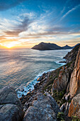 Sonnenuntergang über Hout Bay, Kap der Guten Hoffnung, Südafrika, Afrika