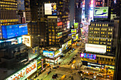 Times Square by night, New York City, United States of America, North America