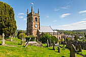 View of Matlock Parish Church in springtime, Matlock Town, Derbyshire Dales, Derbyshire, England, United Kingdom, Europe