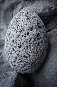 Rock in egg shape formed from lava