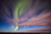'Northern lights and clouds; Manitoba, Canada'
