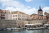 Boats in Harbor of Old City, Dubrovnik, Croatia