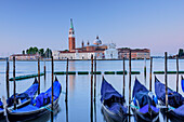 San Giorgio Maggiore with gondolas in foreground, Venice, UNESCO World Heritage Site Venice, Venezia, Italy