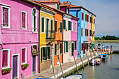 Canal with multi-coloured houses, Burano, near Venice, UNESCO World Heritage Site Venice, Venezia, Italy