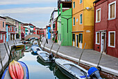 Canal with multi-coloured houses, Burano, near Venice, UNESCO World Heritage Site Venice, Venezia, Italy