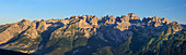 Panorama der Brentagruppe mit Cima Tosa und Cima Brenta, von der Paganella, Brentagruppe, UNESCO Welterbe Dolomiten, Trentino, Italien