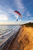 Paraglider at Hohes Ufer near Ahrenshoop,  Baltic Sea, Mecklenburg-West Pomerania, Germany