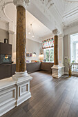 kitchen in a modern furnished Art Nouveau apartment in Hamburg, north Germany, Europe