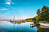 Dusk at lake Selent, Holsteinische Schweiz, Baltic coast, Schleswig-Holstein, Germany