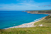 View over Sennen Cove, Cornwall, England, United Kingdom, Europe