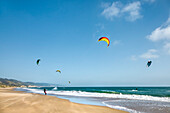 Kite surfer, Drakes Bay, Point Reyes National Seashore, Marin County, California, USA