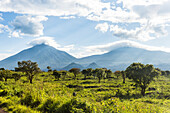 Die vulkanische Gebirgskette des Virunga Nationalparks, UNESCO Weltkulturerbe, Demokratische Republik Kongo, Afrika