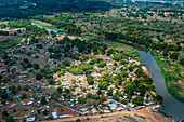 Aerial of the White Nile River, Juba, South Sudan, Africa