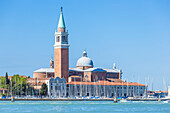 Campanile tower and Church of San Giorgio Maggiore by Palladio, island of San Giorgio Maggiore, Venice, UNESCO World Heritage Site, Veneto, Italy, Europe