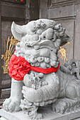 Imperial guardian lion, Taoist temple, Nghia An Hoi Quan pagoda, Ho Chi Minh City, Vietnam, Indochina, Southeast Asia, Asia