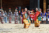 Tribal ritual dances at the Hornbill Festival, Kohima, Nagaland, India, Asia