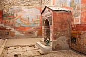 Mosaic and shell fountain, House of the Small Fountain, Roman Pompeii, UNESCO World Heritage Site, near Naples, Campania, Italy, Europe