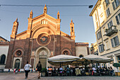 Restaurants in the fashionable district of Brera in Milan, Lombardy, Italy, Europe