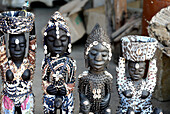 Voodoo statues on the Akodessawa Fetish Market, the world's largest voodoo market, Lome, Togo, West Africa, Africa