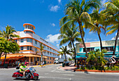 Art Deco Architektur am Ocean Drive, Miami Beach, Miami, Florida, Vereinigte Staaten von Amerika, Nordamerika