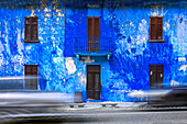Blaues Haus, Lasnigo, Como Provinz, Lombardei, Italien, Europa