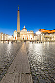 Italy, Lazio, Rome, Saint Peter's Basilica at dusk