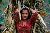 'Ramechhap, Nepal, Asien, Porträt eines nepalesischen Bauern, Bild während des ''Indigenous People Trek'' auf dem Land'