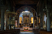 Main altar of the Chiesa Monumentale di San Gaudenzio in Baceno, Valle Antigorio, Verbano Cusio Ossola, Piedmont, Italy