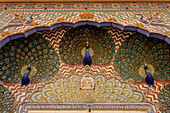Jaipur, Rajasthan, India, The peacock gate at the Jaipur City Palace