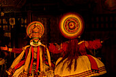 Fort Kochi, Kerala, India, A moment of the Kathakali dance, a typical Kerala dance