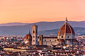 Santa Maria del Fiore bei Sonnenuntergang, Florenz, Toskana, Italien, Europa