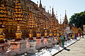 Außendekorationen an der Shwezigon Pagode, Nyaung-U, nahe Bagan, Mandalay, Myanmar