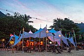 Tent on the beach of Vila do Abrao on the island Ilha Grande