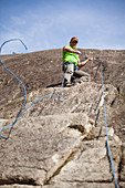 Climbing rope for abseiling