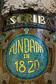 Spain, Catalonia, Barcelona, detail of the frontage of la Pasteria Escriba